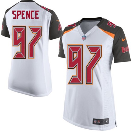 Women's Elite Akeem Spence Nike Jersey White Road - #97 NFL Tampa Bay Buccaneers